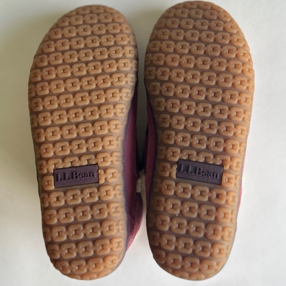 L.L. Bean Dust Pink Suede Faux Fur Lining Rubber Outsole Moccasin Boots size 8 - Picture 11 of 14